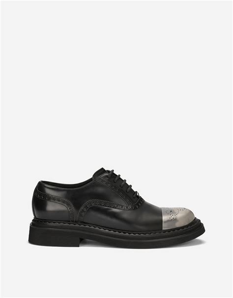 dolce gabbana derby spazzolato|Brushed calfskin Derby shoes in Black for Men .